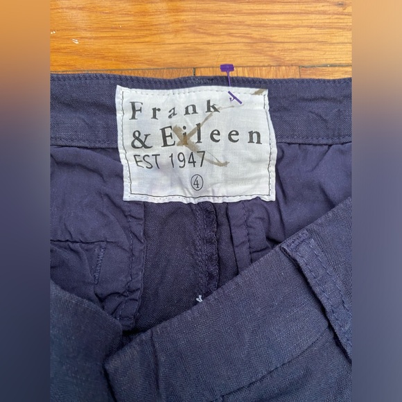 Frank & Eileen $298 Kinsale Italian Performance Linen Flax Size 4 - Navy Blue - Picture 3 of 7